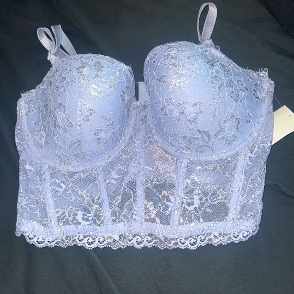 Victoria’s Secret 36DD purple and silver corset top